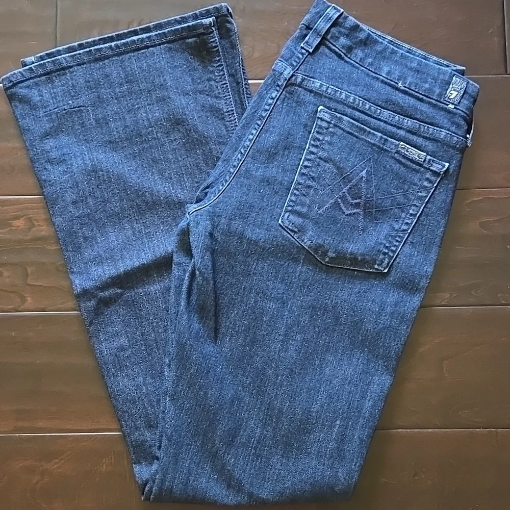 7 for All Mankind The Lexie Petite 'A' Pocket Bootcut Jeans Dark Wash EUC - 29 - Picture 5 of 12